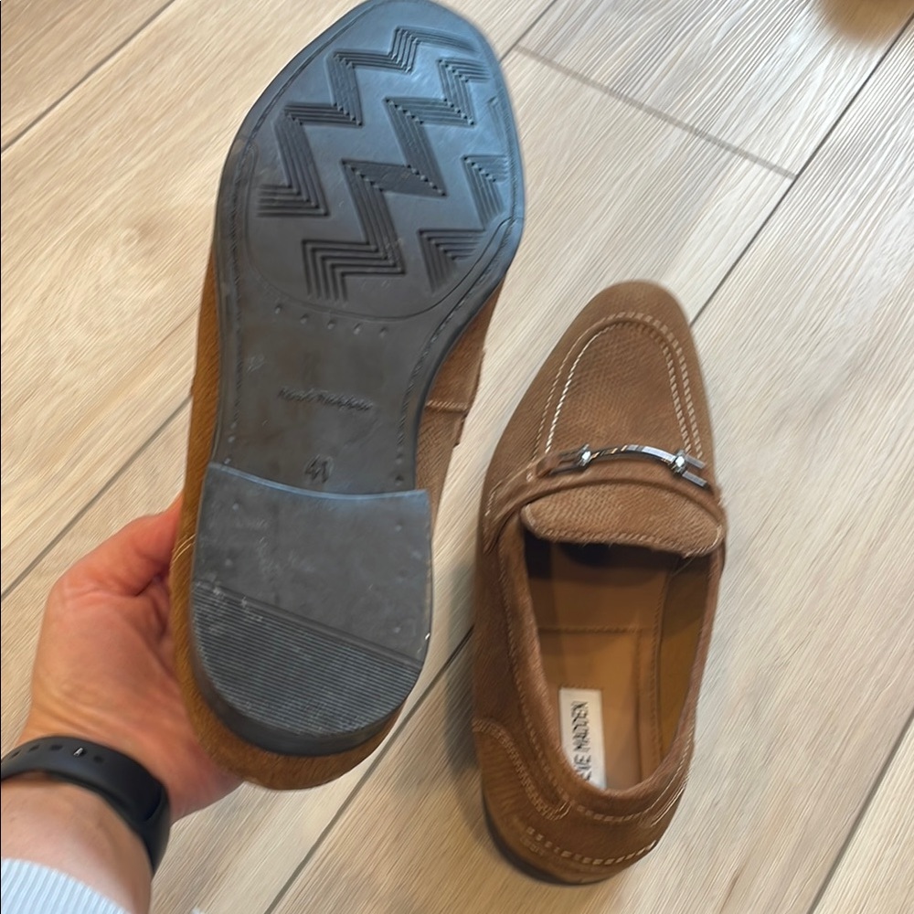 Steve Madden Brown Suede Loafers with Horsebit Detail - Picture 8 of 15